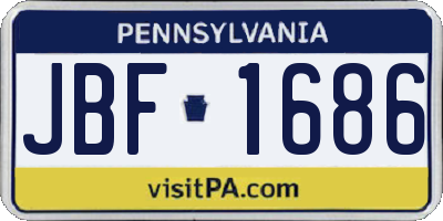 PA license plate JBF1686