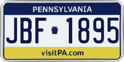 PA license plate JBF1895