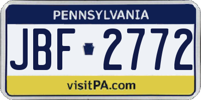 PA license plate JBF2772