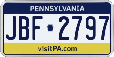 PA license plate JBF2797