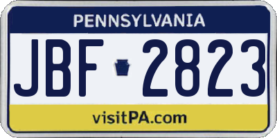 PA license plate JBF2823