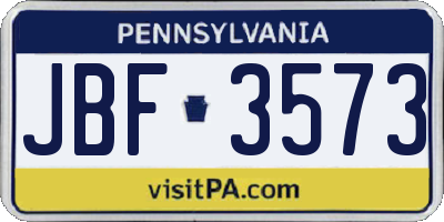 PA license plate JBF3573