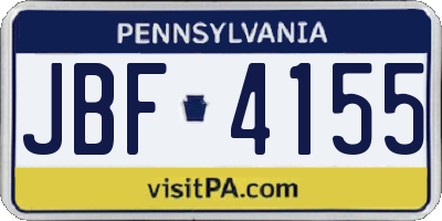 PA license plate JBF4155