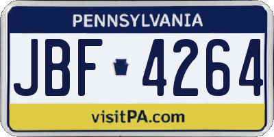 PA license plate JBF4264