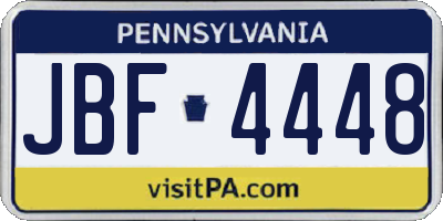 PA license plate JBF4448