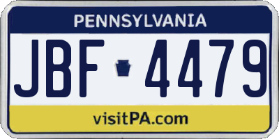 PA license plate JBF4479