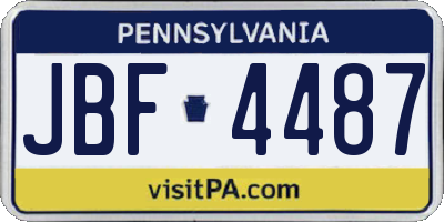 PA license plate JBF4487