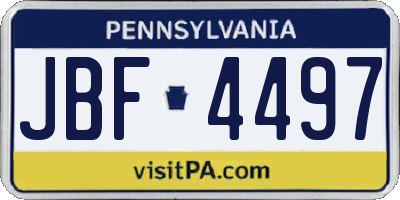 PA license plate JBF4497