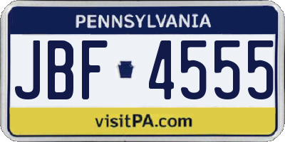 PA license plate JBF4555