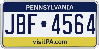 PA license plate JBF4564