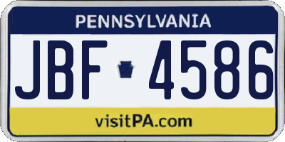 PA license plate JBF4586