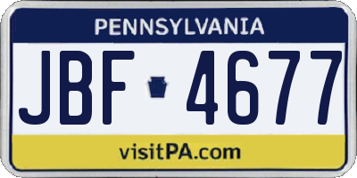 PA license plate JBF4677