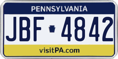 PA license plate JBF4842