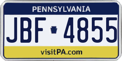 PA license plate JBF4855