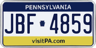 PA license plate JBF4859