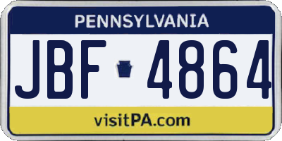 PA license plate JBF4864