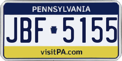 PA license plate JBF5155