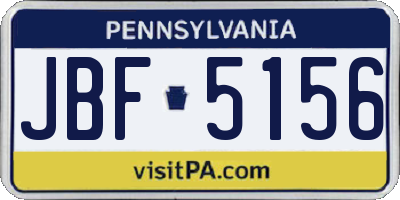 PA license plate JBF5156