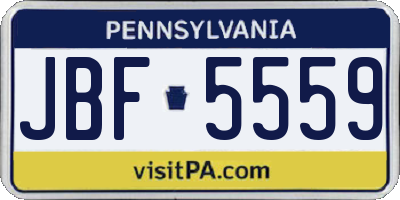PA license plate JBF5559