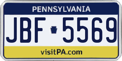 PA license plate JBF5569