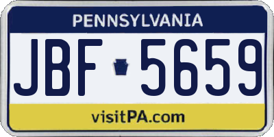 PA license plate JBF5659