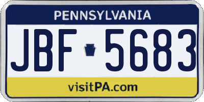 PA license plate JBF5683