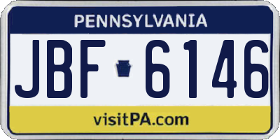 PA license plate JBF6146