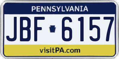 PA license plate JBF6157
