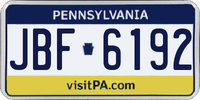 PA license plate JBF6192