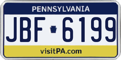 PA license plate JBF6199