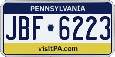 PA license plate JBF6223