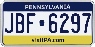 PA license plate JBF6297