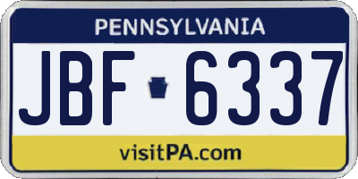 PA license plate JBF6337
