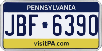 PA license plate JBF6390
