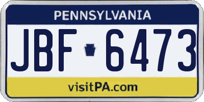 PA license plate JBF6473