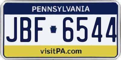 PA license plate JBF6544