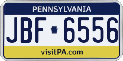 PA license plate JBF6556