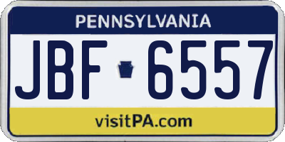 PA license plate JBF6557