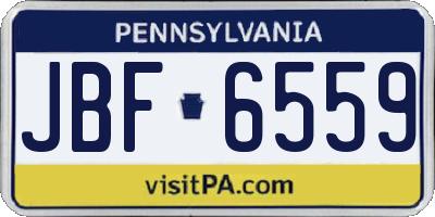 PA license plate JBF6559