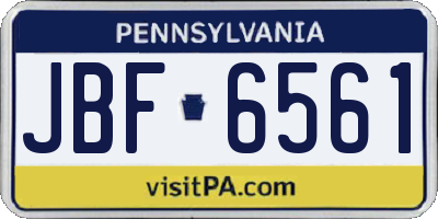 PA license plate JBF6561