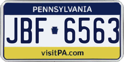 PA license plate JBF6563