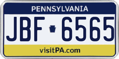 PA license plate JBF6565