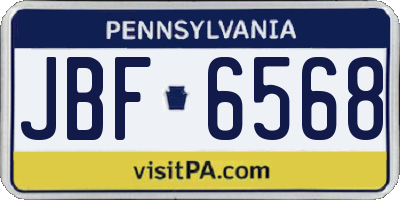 PA license plate JBF6568