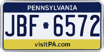 PA license plate JBF6572