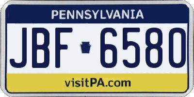 PA license plate JBF6580