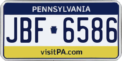 PA license plate JBF6586