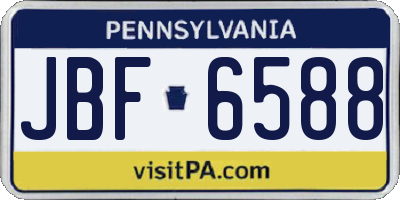 PA license plate JBF6588