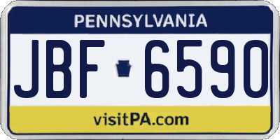 PA license plate JBF6590