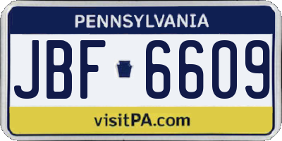 PA license plate JBF6609