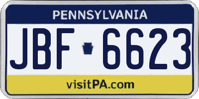 PA license plate JBF6623